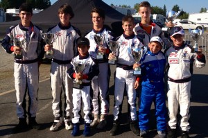 The SH Karting squad returned home from Karting Grand-Mère with a bevy of hardware after taking four wins and four additional podiums in the third round of the Coupe du Quebec (Photo credit: SH Karting)