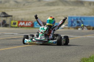 Dylan Tavella won both TaG Cadet main events at the SKUSA SummerNationals (Photo credit: On Track Promotions - otp.ca)