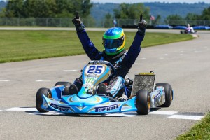 Garrett Johnston celebrates one of his two victories this past weekend (Photo: Sean Buur - Go racing Magazine)
