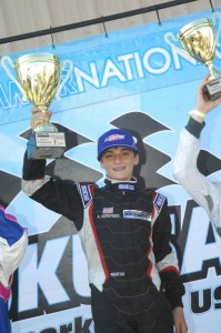 Versteeg celebrates his first SKUSA Pro Tour victory in the TaG Junior category (Photo: On Track Promotions - otp.ca)