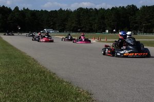 Florida's Sean Meier (30) leads a competitive group of Senior Pro Gas Animal racers at Kershaw, S.C. (NCRM photo)