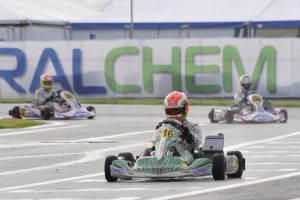 Karol Basz (TonyKart-Votex-Vega) finished third in his first heat race, and won his second of the day.