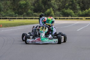 Dylan Tavella went from last in qualifying to first at the Micro Max checkered flag (Photo: Ken Johnson - Studio52.us)