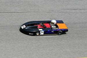 Two-time WKA Triple Crown champ Courtney Atkinson on the Daytona high banks (Photo: NCRM)