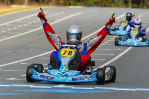 The 'Winning Celebration' was a familiar pose for Top Kart in WKA action (Photo: NCRM)