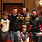 Jim Russell Jr., Nerses Isaakyan, Marco Parolin, Caleb Gafrarar, Chuck Gafrarar and Brent Lyman enjoy the podium ceremonies at the SKUSA SuperNationals XVII
(Photo: Parolin Racing)