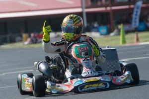 Great Britain's Jordon Lennox celebrated twice at the stripe at the SKUSA SpringNationals (Photo: On Track Promotions - otp.ca)
