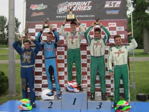 Top five in Saturday Leopard Senior, L to R, 4th - Michael Geringer, 2nd - Armin Cavkusic, 1st - Elliot Finlayson, 3rd - Tommy Anderson, 5th - Colton Ramsey (Photo: Joe Brittin)