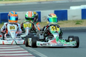 Dylan Tavella looks to stay in front of the Mini Rok Cadet field (Photo: DavidLeePhoto.com)