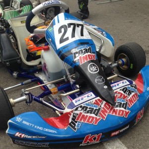 Austin Versteeg's Mazda Road to Indy bodywork without a scratch after passing over 70 karts in five races
