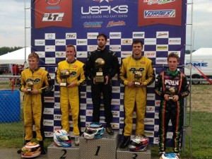 Three Checkered Motorsports/PCR drivers on the Leopard Pro podium Saturday