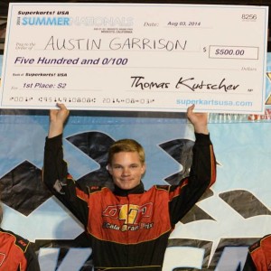 Austin won $500 for scoring the most points at the Modesto Grand Prix (Photo: On Track Promotions - otp.ca)