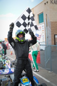 Maxfield celebrating the victory (Photo: Ken Johnson - Studio52.us)