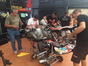 Joey Wimsett changing over to a new chassis after just one session (Photo: Johnco Racing)