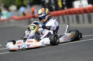 Carter Williams driving his S2 Semi-Pro Stock Moto at the Modesto Grand Prix in the SuperKarts! USA Pro Tour SummerNationals on Aug. 1