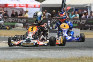 Italian Davide Forè leading Belgium driver Jonathan Thonon at the Race of Stars Pic: Coopers Photography
