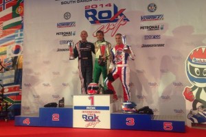 Ariel Castro on the third step of the podium in the Rok E30 category (Photo: A Castro)