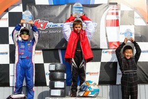 Cole Keith Cotham secured the P1 position in the Micro Max standings, with Ethan Ho and Tyson Quach (Photo: SeanBuur.com)