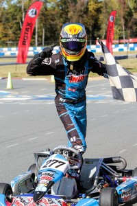 Versteeg celebrating the accomplishment, winning Sunday after qualifying at the back on Friday (Photo: Studio52.us)