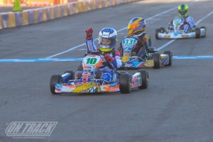 The Lenzo kart of Guiseppe Fusco crossed the stripe first in TaG Cadet (Photo: On Track Promotions - otp.ca)