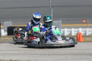 Trey leading fellow solo driver Ryan Dyer through the chicane early in the race (Photo: Perry Herndon)