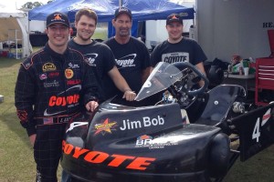 Meier (right) with his Coyote teammates - owner Jim Lipari and driver Patrick O'Neal (Photo: Jim Lampari)
