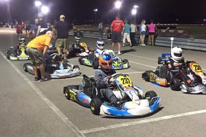 Tyler Bruno (#259) starts the final on pole with eventual Race #8 winner Logan McDonough (#232) starting on the outside