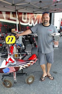 Aluminos owner Rob Soares added another victory aboard the new ‘4-Stroke’ chassis at the KPX Karting Championship Briggs LO206 Heavy category in Sonoma (Photo: Aluminos)