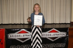 The final prize of the afternoon was an $800 Briggs & Stratton Invertor Generator. Novice 1 racer Hana Rothwell took home the prize (Photo: Julie Davidson)