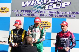 OK podium, from left Travisanutto, Nielsen, Basz (Photo: FM Press)