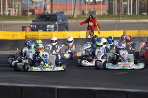 A solid field of X30 Junior drivers contested Round Two, with Ryan Schartau (17c) scoring the victory (Photo: Kart Racer Media)