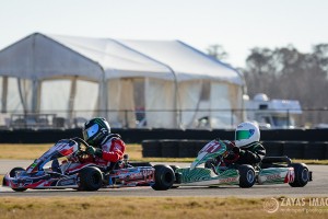 Jesse Mitchell (#111) and Cole Killian (#171) gave us the closest finish of the weekend with Killian taking Saturday's Rotax Mini Max Final by .039 (Photo: Zayas Images)