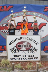 One of the seven P1 podium finishes for Aiden Baker-Crouse at the WKA Gold Cup opener