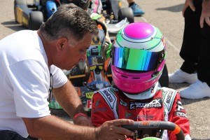 TJ Patrick with Cadet racer Rylee Engel (Photo: Kathy Churchill - USPKS)