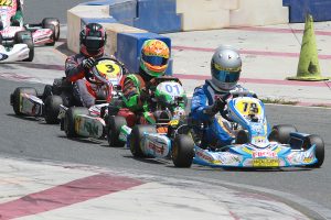 Sunday's Yamaha main event came down to a battle between Chuck Tate, Brandon Lemke and Dakota Pesek (Photo: EKN)