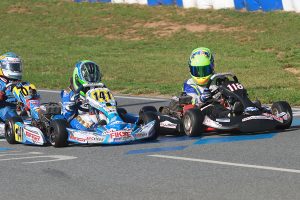 Kaden Wharff's action after the checkered flag Saturday in Yamaha Cadet cost his the rest of the weekend (Photo: EKN)
