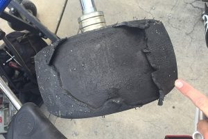 A few of the Evinco tires came off the track like this on the weekend (Photo: EKN)