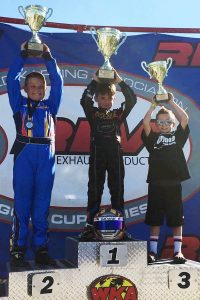 Gafrarar celebrates his second WKA Gold Cup Series Briggs 206 Sportsman victory