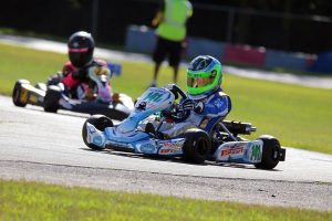 Kaden Wharff scored four wins on the weekend, two in Yamaha Cadet and two in IAME Cadet (Photo: Kathy Churchill - Route66SprintSeries.com)