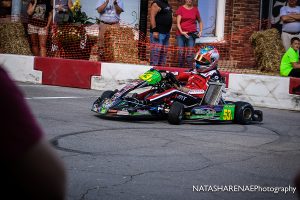 Joe Ruch enjoying some victory donuts in his 80cc Shifterkart at SIRA