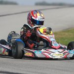 Caleb drove to his first ever victory in the Mini Swift division at the WKA Manufacturers Cup Series Grand Nationals in New Castle, Indiana (Photo: eKartingNews.com)