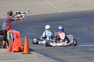 Carlee Taylor took her first checkered flag of the season in the X30 Pro division (Photo: Kart Racer TV)