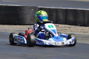 Carson Morgan doubled up once again, winning in Junior 1 Comer and Mini Swifth (Photo: Kart Racer TV)