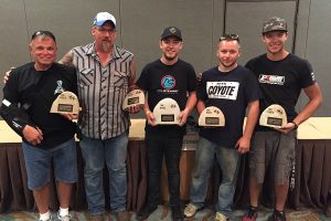Cal Stewart with his five Rock Island Grand Prix trophies (Photo: EKN)