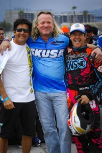 Moulton and Idelson with SKUSA CEO Tom Kutscher (Photo: On Track Promotions - otp.ca)