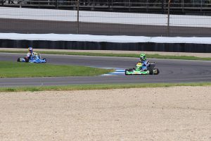 Daly and AJ Noud navigating the Indy GP course inside the IMS facility (Photo: Mike Burrell)