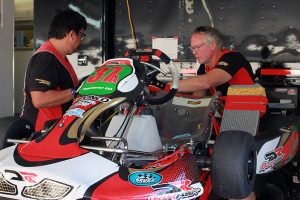 Don Guilbeault and the DRT Racing team making sure Formal is ready to go for qualifying (Photo: EKN)
