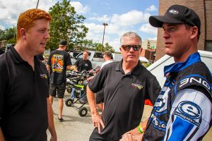 A quick debrief with Margay's Greg Dingess and veteran Rick Fulks (Photo: Mark Schwigen)