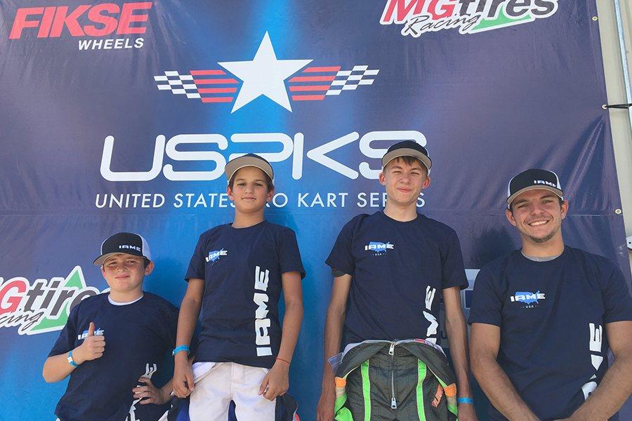 Brent Crews, Santiago Trisini, Maks Kowalski and Brandon Jarsocrak will represent the USPKS at the IAME International Final in October (Photo: EKN)