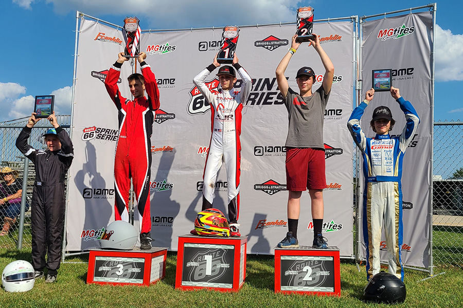 Austin Jurs was able to double up in his Briggs 206 Junior debut (Photo: Route 66 Sprint Series)